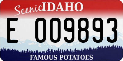 ID license plate E009893