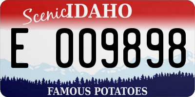 ID license plate E009898