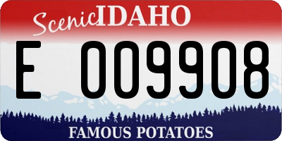 ID license plate E009908