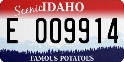 ID license plate E009914
