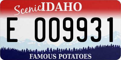 ID license plate E009931