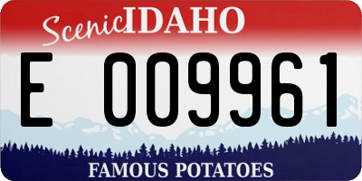 ID license plate E009961