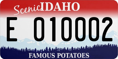 ID license plate E010002