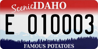 ID license plate E010003