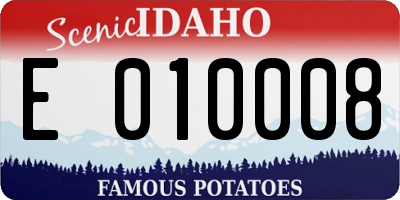 ID license plate E010008