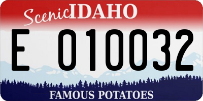 ID license plate E010032