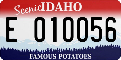 ID license plate E010056