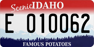 ID license plate E010062