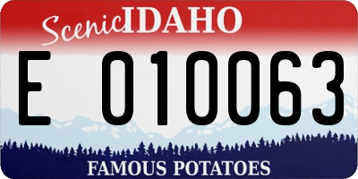 ID license plate E010063