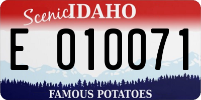 ID license plate E010071