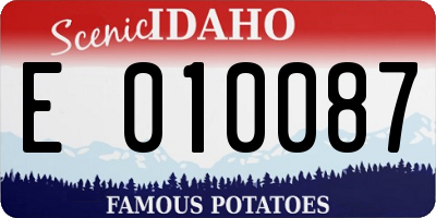 ID license plate E010087