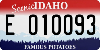 ID license plate E010093