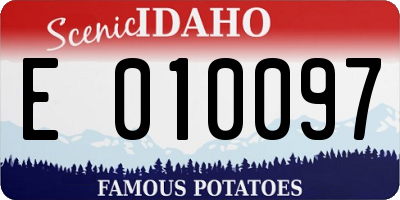 ID license plate E010097