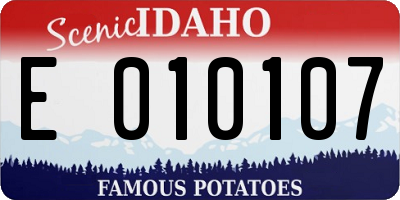 ID license plate E010107