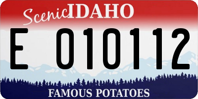 ID license plate E010112