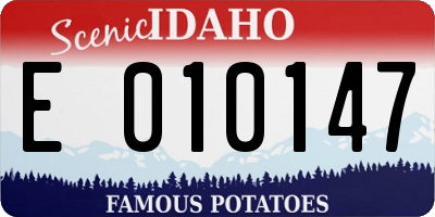 ID license plate E010147