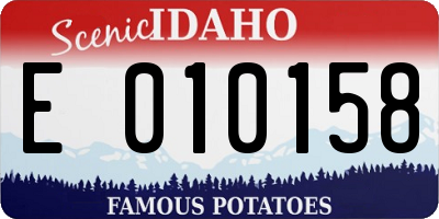 ID license plate E010158