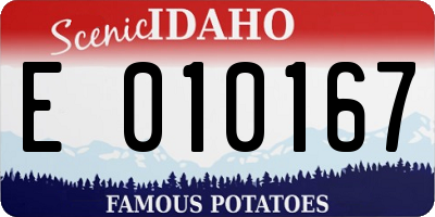 ID license plate E010167