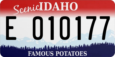 ID license plate E010177