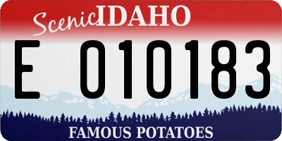 ID license plate E010183