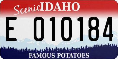 ID license plate E010184