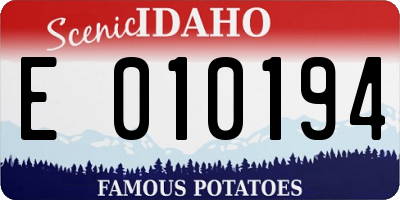 ID license plate E010194