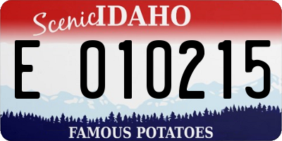 ID license plate E010215