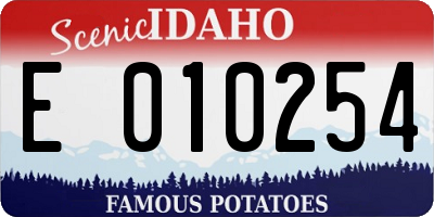 ID license plate E010254