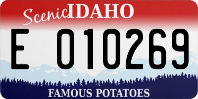 ID license plate E010269