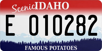 ID license plate E010282