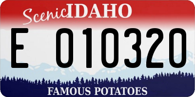 ID license plate E010320