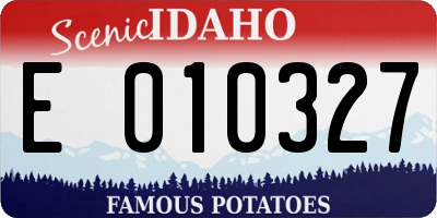 ID license plate E010327