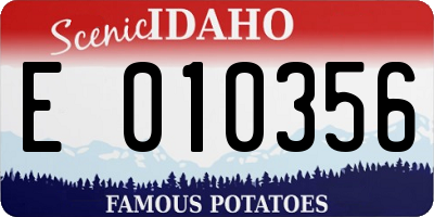 ID license plate E010356