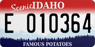 ID license plate E010364