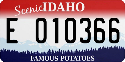 ID license plate E010366