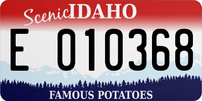 ID license plate E010368