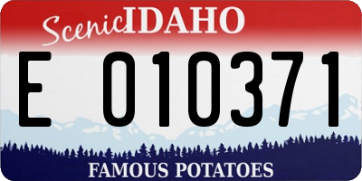 ID license plate E010371