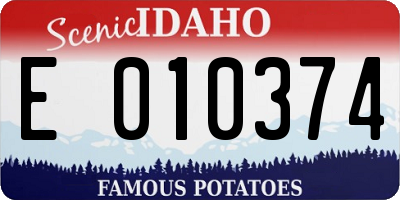 ID license plate E010374