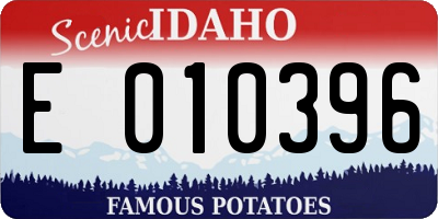 ID license plate E010396