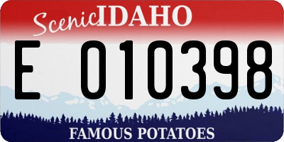 ID license plate E010398