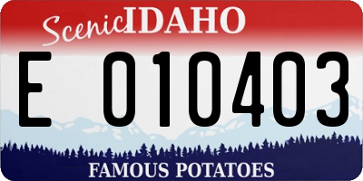 ID license plate E010403