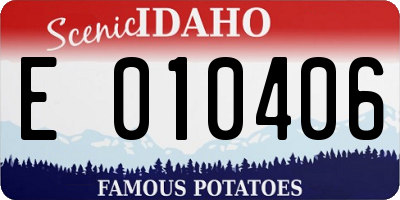 ID license plate E010406