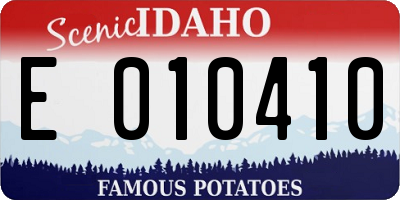 ID license plate E010410