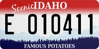 ID license plate E010411