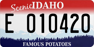 ID license plate E010420