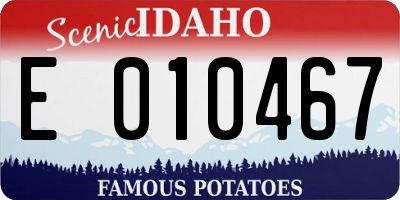 ID license plate E010467