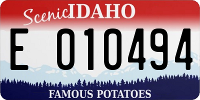 ID license plate E010494