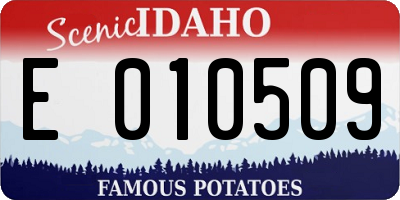 ID license plate E010509