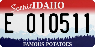 ID license plate E010511