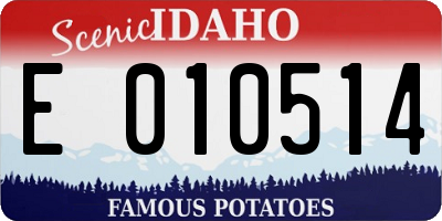 ID license plate E010514